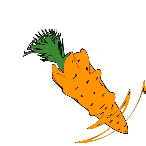 Мультиплікаційний Стиль Ілюстрація Апельсинової Моркви Декоративними Хвилями Чудові Елементи Дизайну — стокове фото
