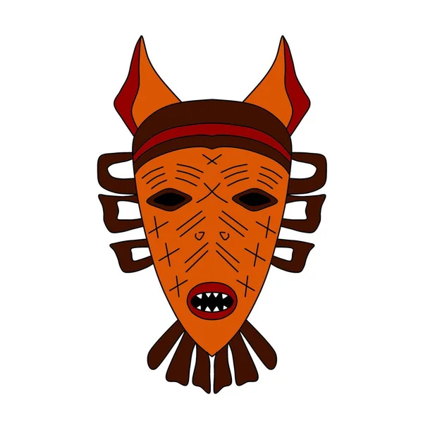 非洲民族庆典 狂欢节和仪式的面具 这个形象是民族风格的 — 图库矢量图片