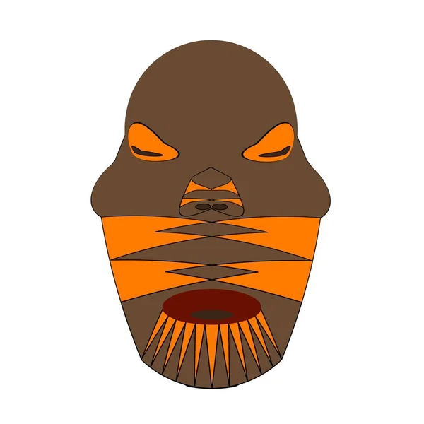 Máscaras Africanas Para Celebración Étnica Carnaval Ceremonia Imagen Estilo Étnico — Vector de stock