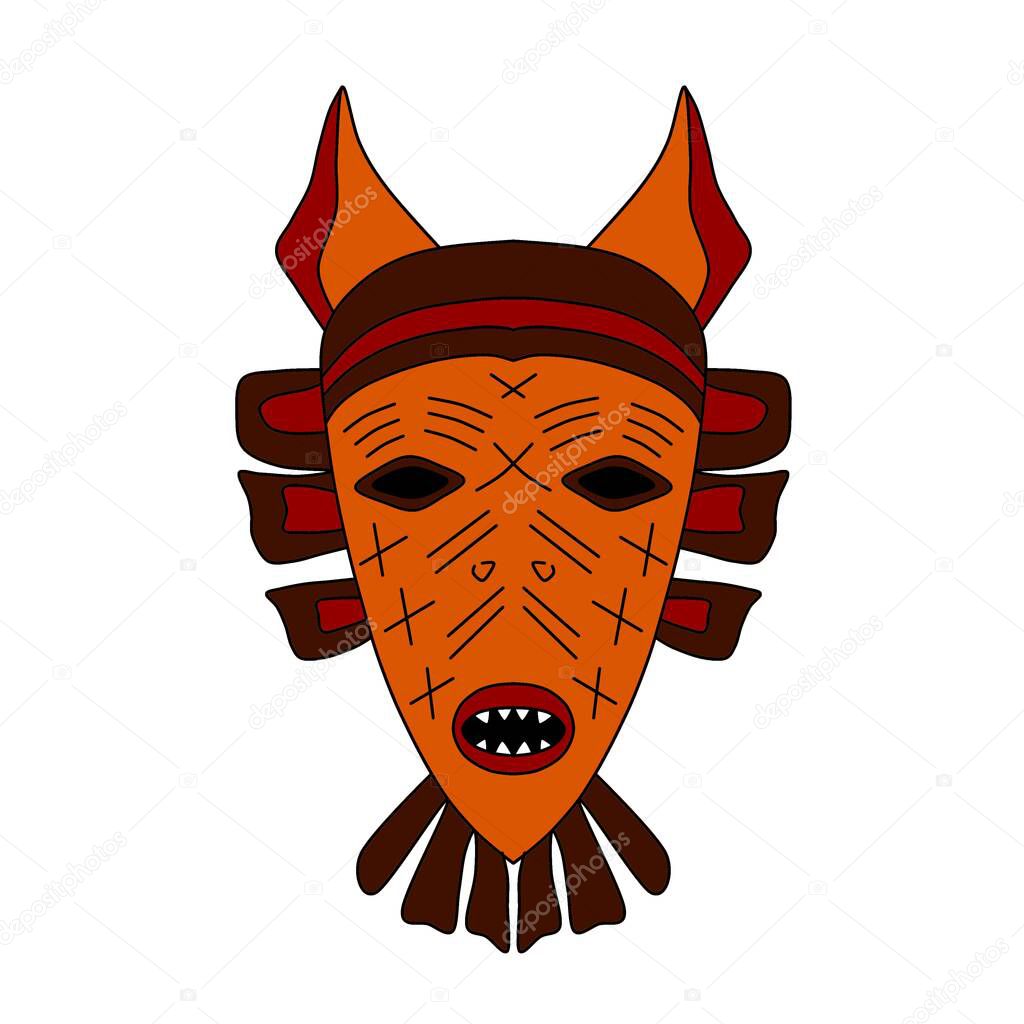 African masks for ethnic celebration, carnival and ceremony. The image is in an ethnic style