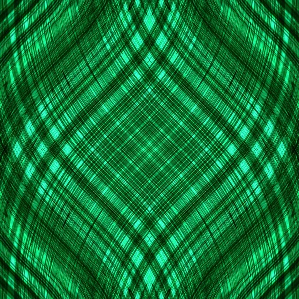 Buňka Vlnitých Linií Symetrická Abstraktní Ilustrace Geometrické Vzory Zelené Tmavě — Stock fotografie