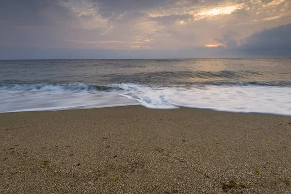 Vista Panoramica Del Bellissimo Tramonto Sul Mare — Foto Stock