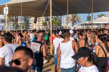 Tel Aviv, İsrail - 25 Haziran 2021: 23. Geleneksel Tel Aviv Onur Haftası. Festival etkinliği