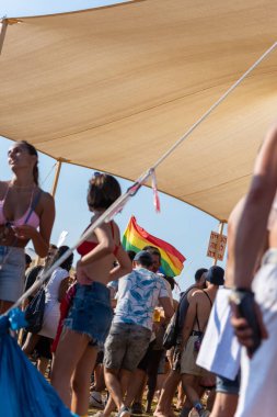 Tel Aviv, İsrail - 25 Haziran 2021: 23. Geleneksel Tel Aviv Onur Haftası. Festival etkinliği