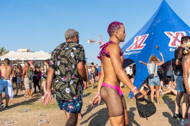 Tel Aviv, İsrail - 25 Haziran 2021: 23. Geleneksel Tel Aviv Onur Haftası. Festival etkinliği