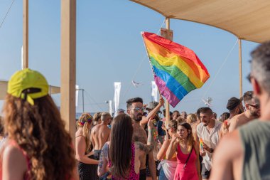 Tel Aviv, İsrail - 25 Haziran 2021: 23. Geleneksel Tel Aviv Onur Haftası. Festival etkinliği