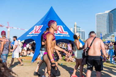 Tel Aviv, İsrail - 25 Haziran 2021: 23. Geleneksel Tel Aviv Onur Haftası. Festival etkinliği