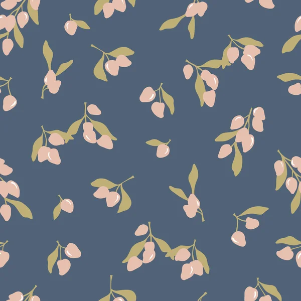 Pembe böğürtlen illüstrasyon motifi kusursuz tekrarlayan desen donanma arka planı