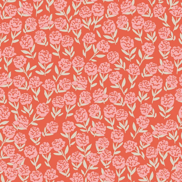 Handgezeichnete Abstrakte Rose Blume Illustration Motiv Nahtlose Wiederholung Muster Retro — Stockfoto