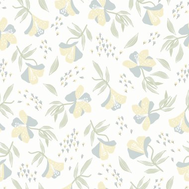 Beyaz arkaplanlı Alstroemeria çiçek motifi kusursuz tekrarlanmayan dijital dosya desenli sanat motifi ya da ev dekoru kumaş kumaş deseni