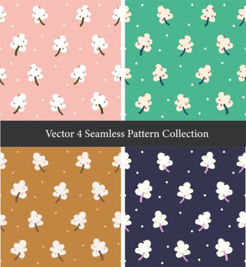 Şirin meyve ağacı illüstrasyon motifi pürüzsüz tekrarlama desen koleksiyonu dijital dosya deseni sanat modayı veya ev dekoru kumaş kumaş deseni ayarlayın