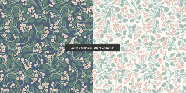 Vektör el çizimi çiçek, yaprak ve dal çizimi motifsiz tekrarlayan botanik desen koleksiyonu sanat eserleri dijital dosya moda dekoru kumaş desenleri