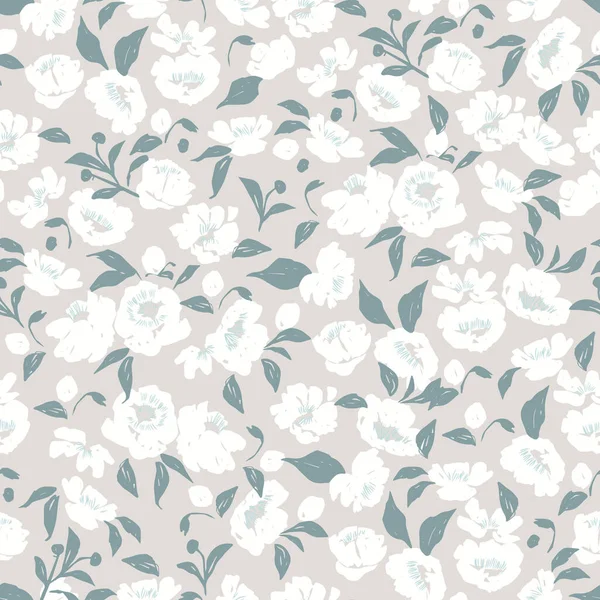 El çizimi kalem fırçası desenli çiçek ve yaprak çizimi motifsiz tekrar eden dijital dosya desenli ev dekorasyonu çiçek desenli kumaş.