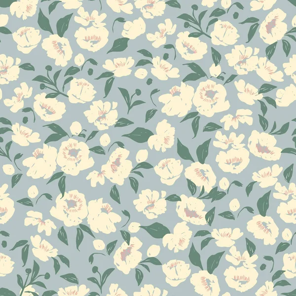 El çizimi kalem fırçası desenli çiçek ve yaprak çizimi motifsiz tekrar eden dijital dosya desenli ev dekorasyonu çiçek desenli kumaş.