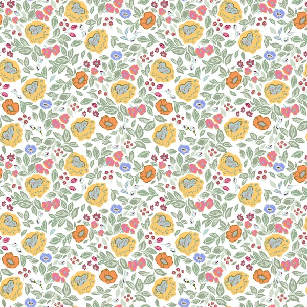 Rose Classique Rétro Fleurs Motif Illustration Botanique Motif Répétitif Sans — Photo