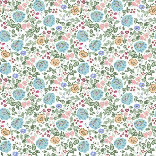 Klasik ve retro gül, çiçekler botanik illüstrasyon motifsiz tekrarlanmayan dijital dosya sanatsal ev dekorasyonu veya moda kumaşı