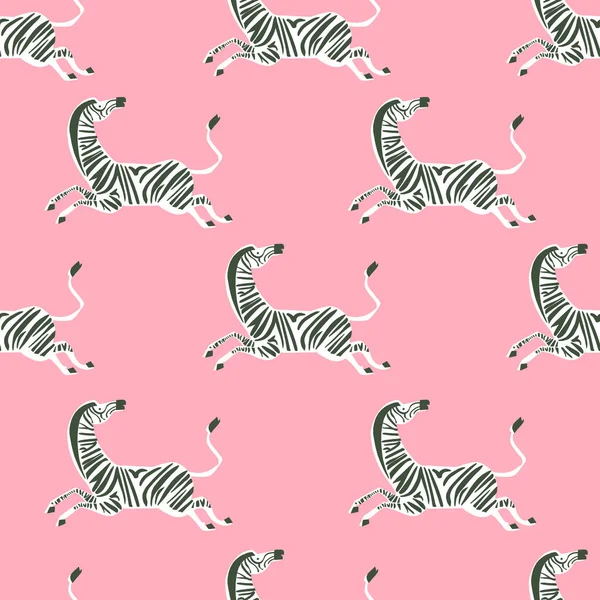Cor Néon Retro Zebra Ilustração Motivo Sem Costura Repetição Padrão — Fotografia de Stock