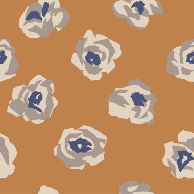 Vektör asgari gül çizimi pürüzsüz tekrarlama deseni