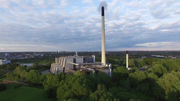 Luchtfoto van Vestforbraending gevestigd in Denemarken — Stockvideo