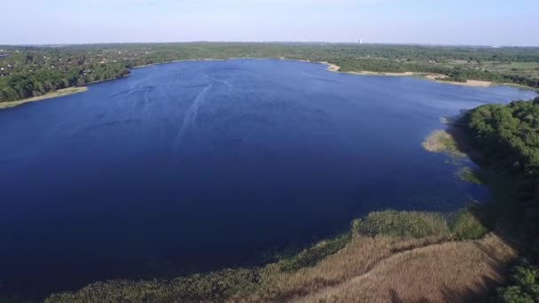 Luchtfoto van soendersoe gelegen, Denemarken — Stockvideo