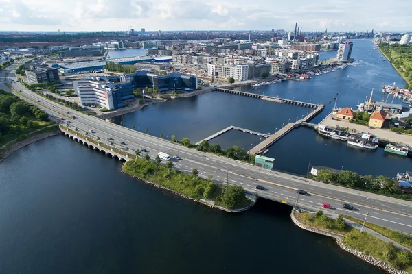 Flygfoto över sjaellandsbroen, Danmark — Stockfoto