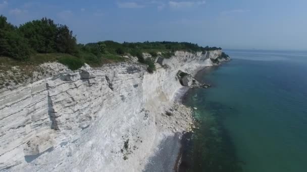 Luchtfoto van Stevns Cliff, Denemarken — Stockvideo