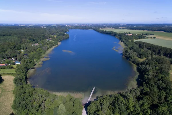 Flygfoto över Buresoe lake i Danmark — Stockfoto