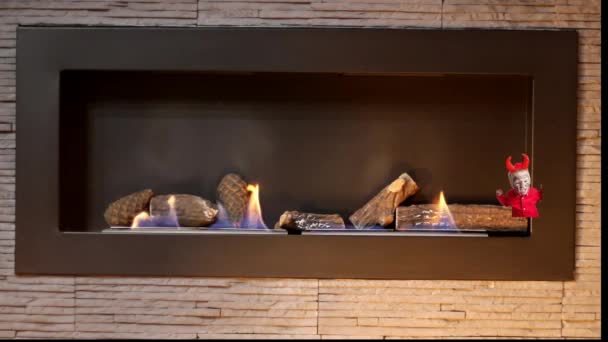 Petit diable dans la cheminée intérieure 