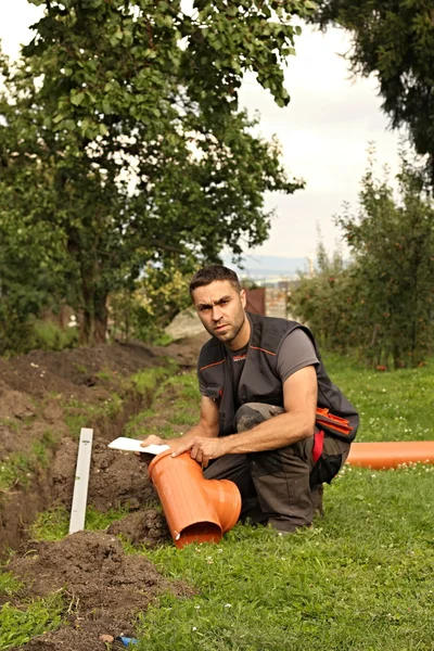 Sewer construction home — Stock Photo, Image