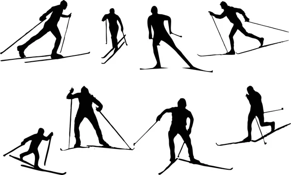 Silhouet skipiste — Stockvector