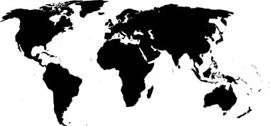 Bir dünya haritası silüeti.