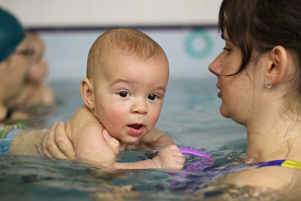 Infant swimming.