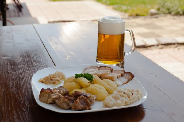 Pork Annex with beer. — Stock Photo, Image