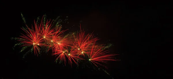 Πολύχρωμα πυροτεχνήματα στο νυχτερινό ουρανό — Φωτογραφία Αρχείου