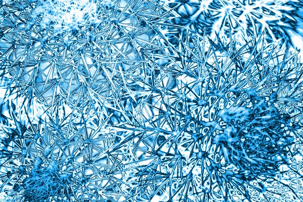 Abstraktes Blaues Eis Stachelige Stacheln Hintergrund Eisige Nadeln Frostig Glühende — Stockfoto