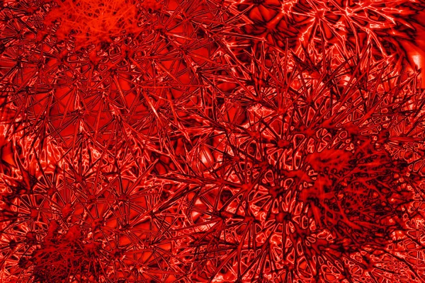 Abstrakte Rote Glänzende Stachelige Dornen Hintergrund Rot Glühende Nadeln Verschwommenen — Stockfoto