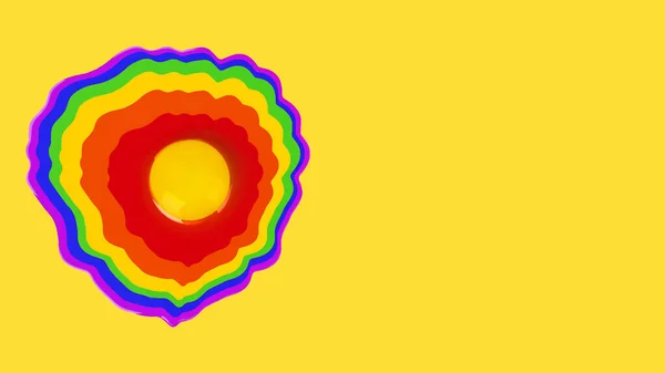 Lgbtq Community Regenbogenfahne Farben Auf Gelbem Hintergrund Lgbt Stolz Menschen — Stockfoto