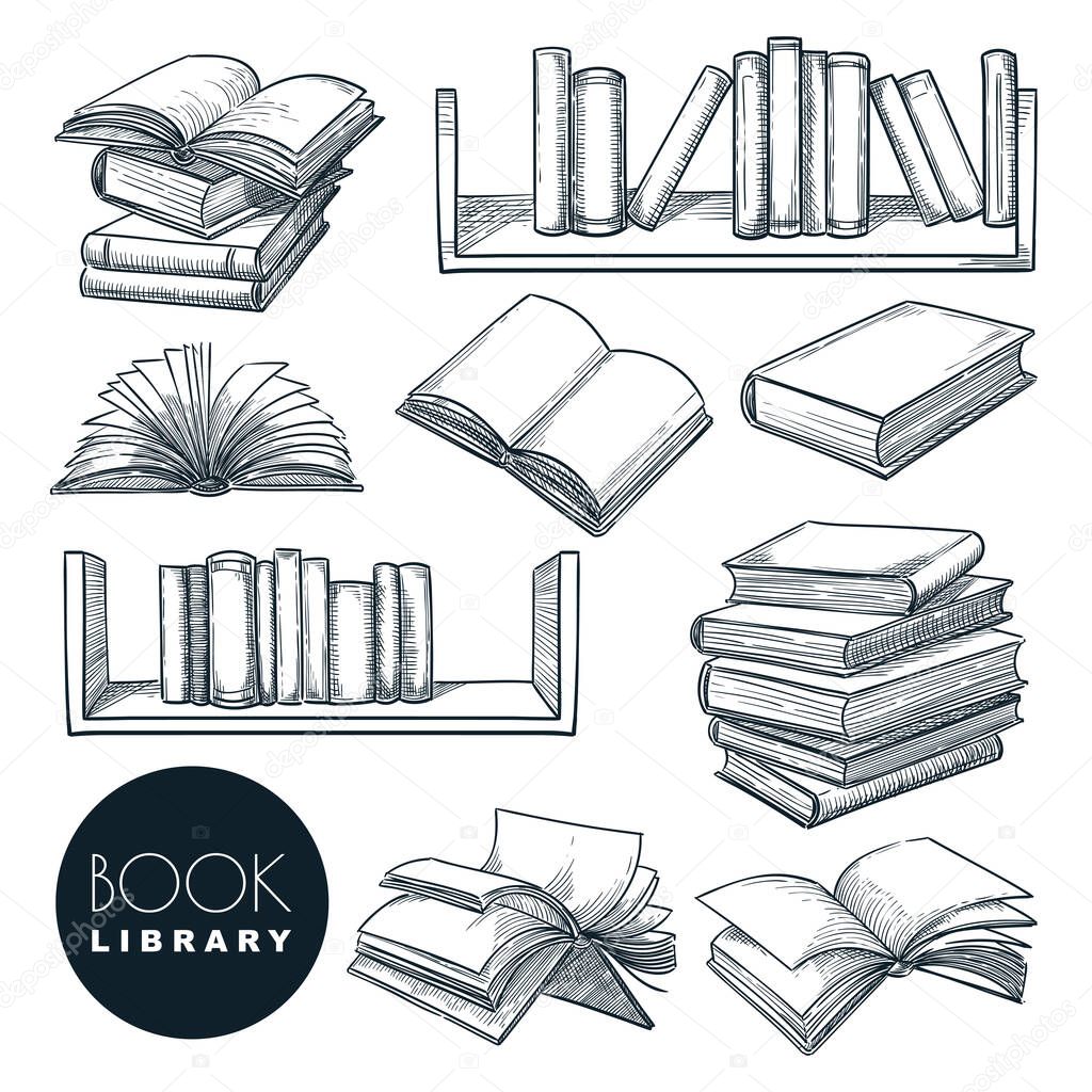 Paper Book Sketch Vector Illustration Isolated Hand Drawn Learning And Education Icons Set Open And Closed Books Collection On Bookshelf Library Or Bookstore Vintage Design Elements Larastock Paper Book Sketch Vector Illustration Isolated Hand Drawn Learning And Education Icons Set Open And Closed Books Collection On Bookshelf Library Or Bookstore Vintage Design Elements Larastock