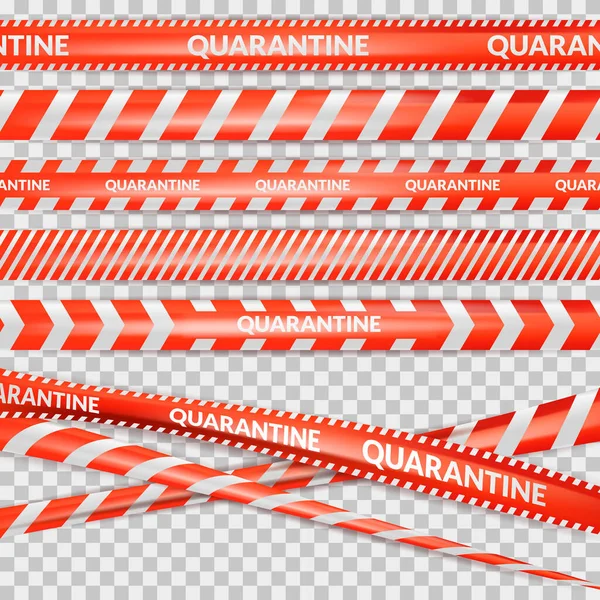 隔离区 预防感染的概念 注意透明背景下的红色警告带 矢量3D是危险线的真实写照 安全屏障 警告标志设计元素 — 图库矢量图片