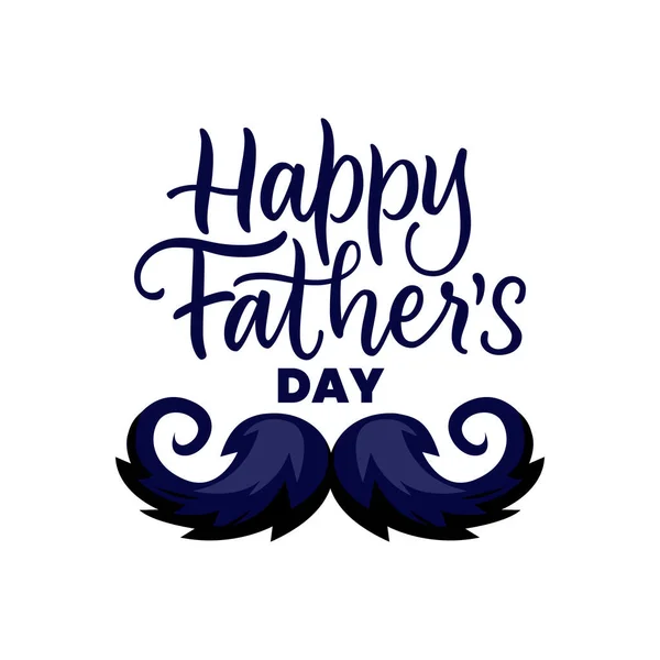 Happy Fathers Day abstract greeting card background with mens mustache and hand drawn calligraphy lettering. Holiday banner, poster or print design template. Vector illustration