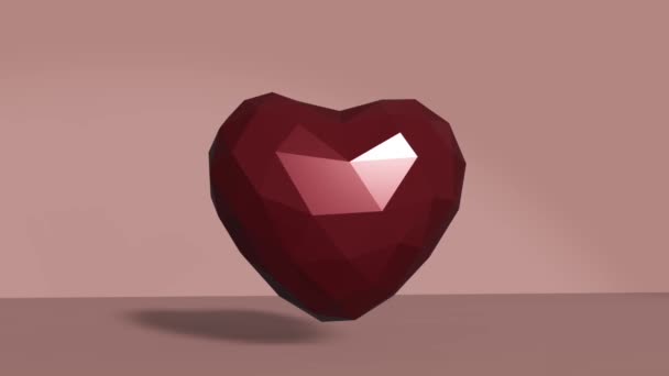 3D rendre animation de coeur rouge. Pouls cardiaque — Video