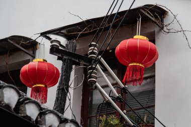 Şangay 'da. Şubat 2019. Tarihi bir merkez. Eski şehrin sokakları ve sokakları