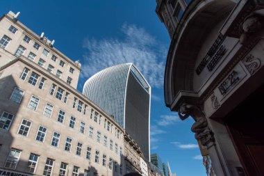Londra 09.27.2019. 20 Fenchurch Caddesi, şehrin gökdeleni Walkie-Talkie olarak da bilinir.
