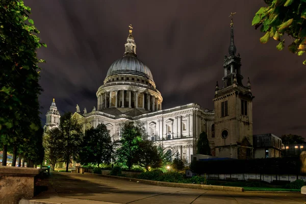 Londen 2019 Pauls Cathedral Nacht — Stockfoto