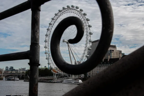 Londres 2020 London Eye Roda Gigante Mais Alta Europa Atração — Fotografia de Stock