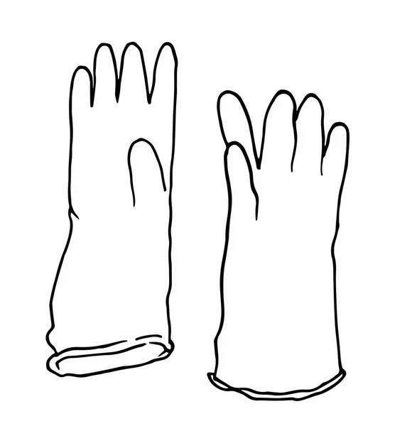 Doodle Trädgårdshandskar Handritade Trädgård Handskar Isolerade Vit Bakgrund Vektor Illustration — Stock vektor