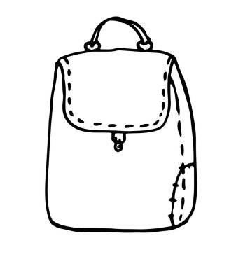 El çizimi Sketch Doodle Sırt çantaları. Sırt çantası, moda sırt çantası. Vektör çizimi. El çizimi vektör çizimi Doodle sırt çantaları. Sırt çantası, moda sırt çantası. Beyaz arkaplanda vektör illüstrasyon siyah çizimi izole et