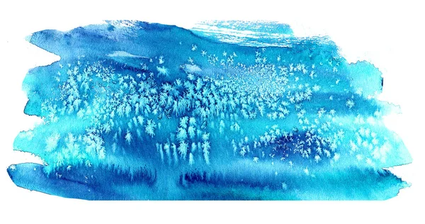 Abstract Blauwe Aquarel Achtergrond Papier Met Hand Getekend Schilderen — Stockfoto