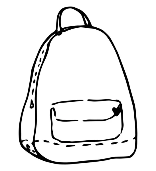 Hand Drawn Vector Sketch Doodle Backpacks Casual Backpack Fashion Backpack — Stock Vector