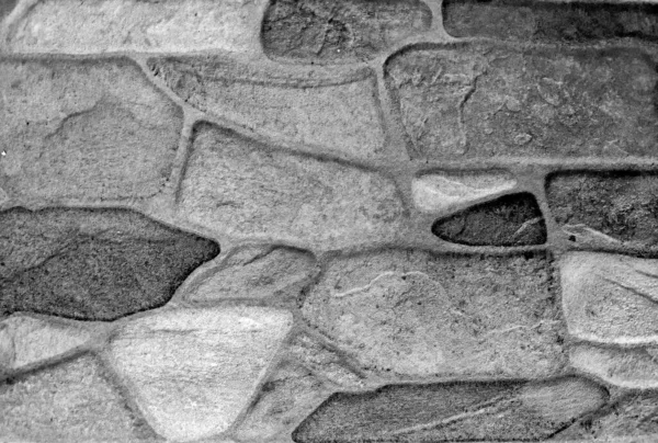 Fondo Pared Piedra Gris Textura Pared Piedra Redonda Diferentes Tamaños — Foto de Stock